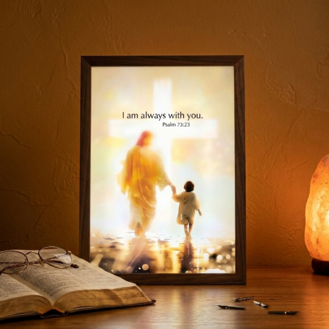 Cuadro de madera con luces LED